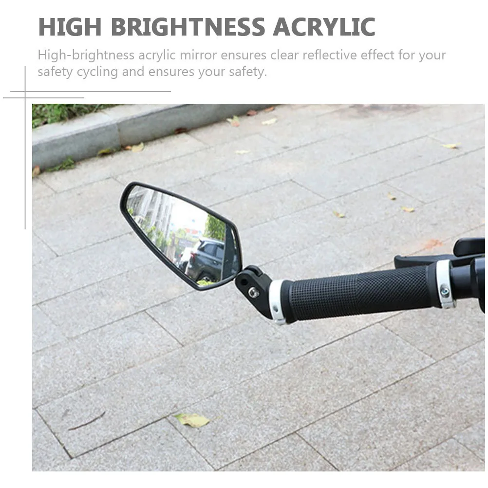 

2Pcs Universal Cycling Rearview Mirrors Easy Install Mountain Bike Reflector Mirror Safety Handlebar Accessory