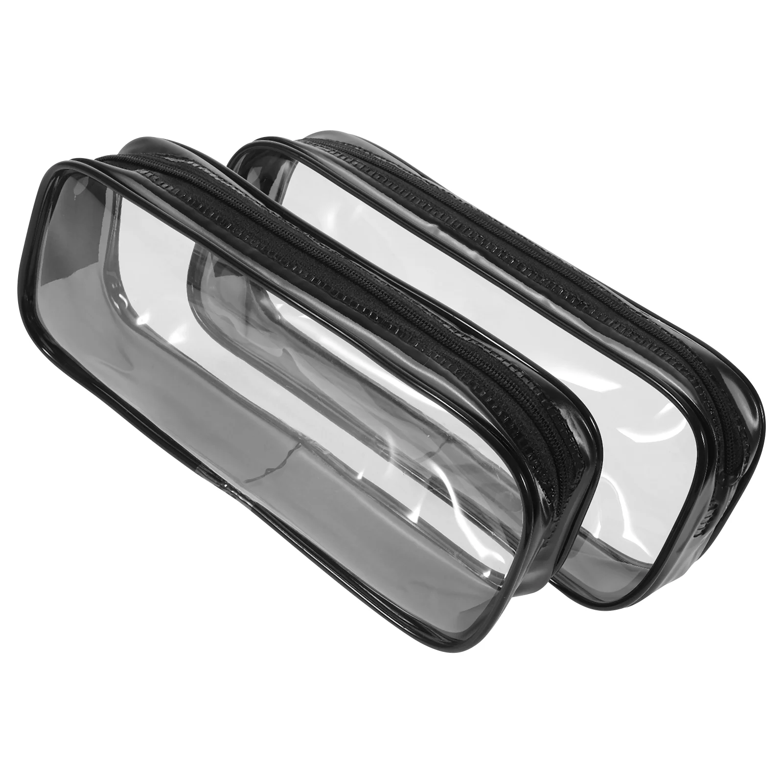 

2 Pcs Storage Bag Transparent Pencil Case Student Makeup Stationery Pvc Clear Small