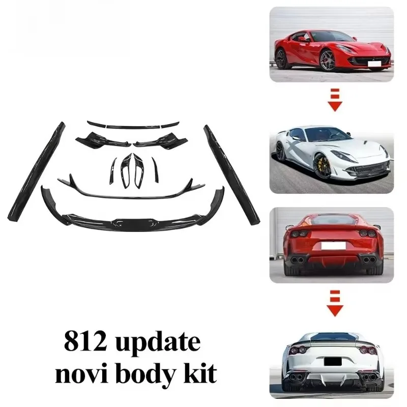 812 Quality Dry Carbon Fiber Body Kits Fast Delivery Front Lip Side Skirt Rear Corner Guard Diffuser Spoiler