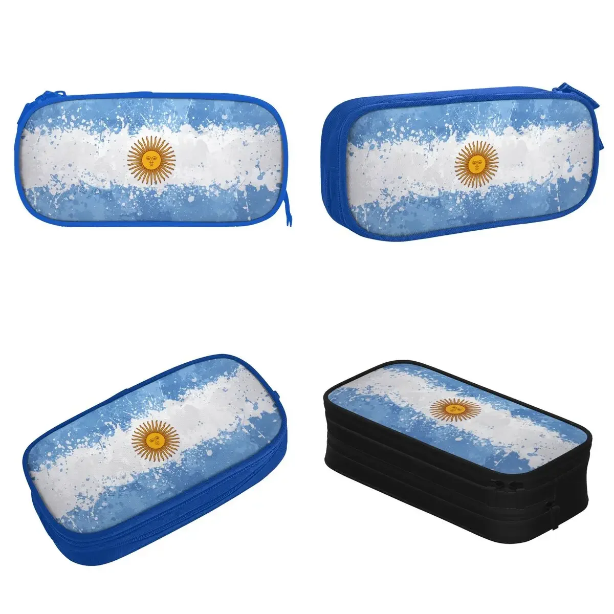 Argentina Flag Pencil Case Cute Pen Holder Bag Kids Large Storage Students School Cosmetic Pencilcases