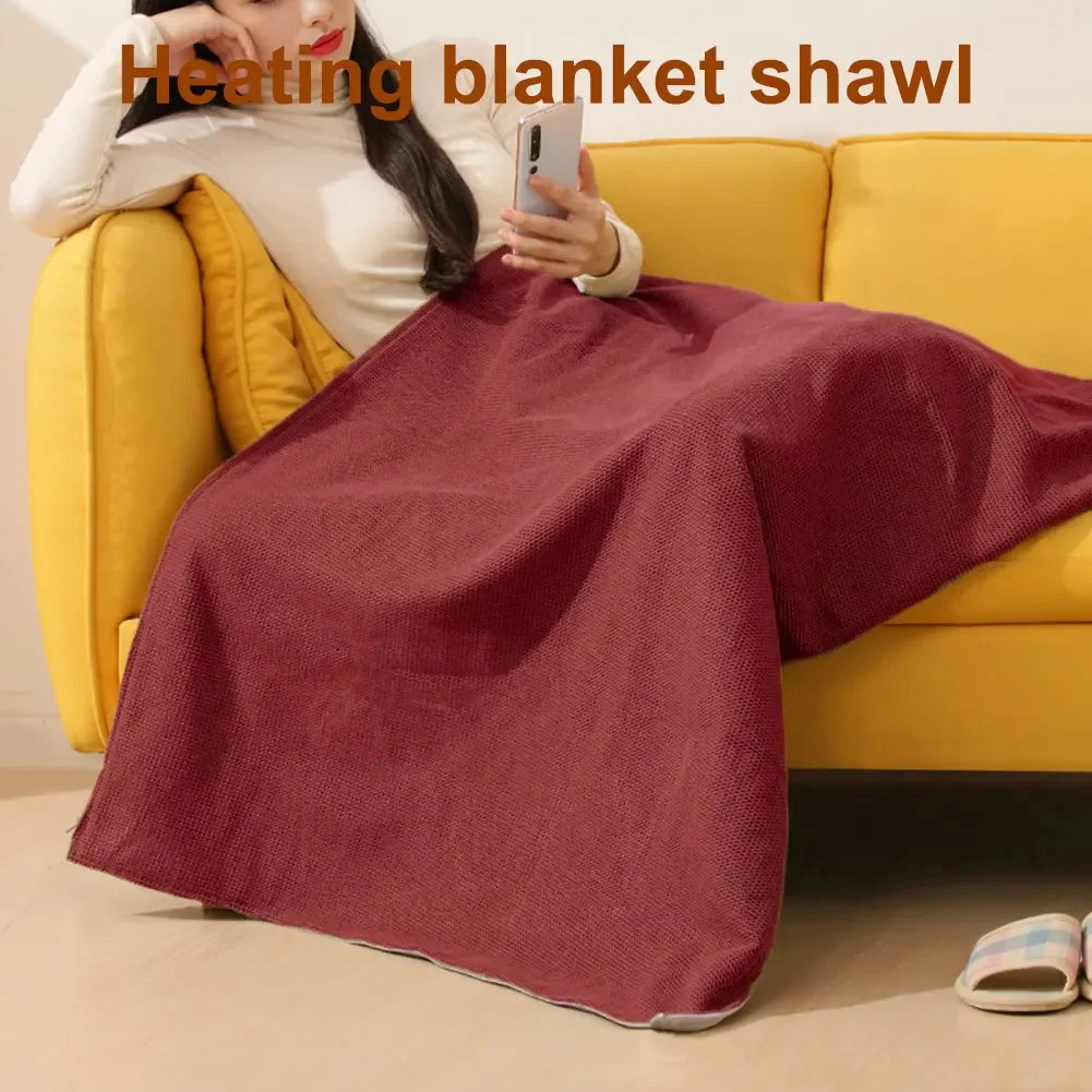 

Wearable USB Heated Blanket Shawl with Three Heating Levels and 5000mAh Power Bank for Cozy Comfort Anywhere