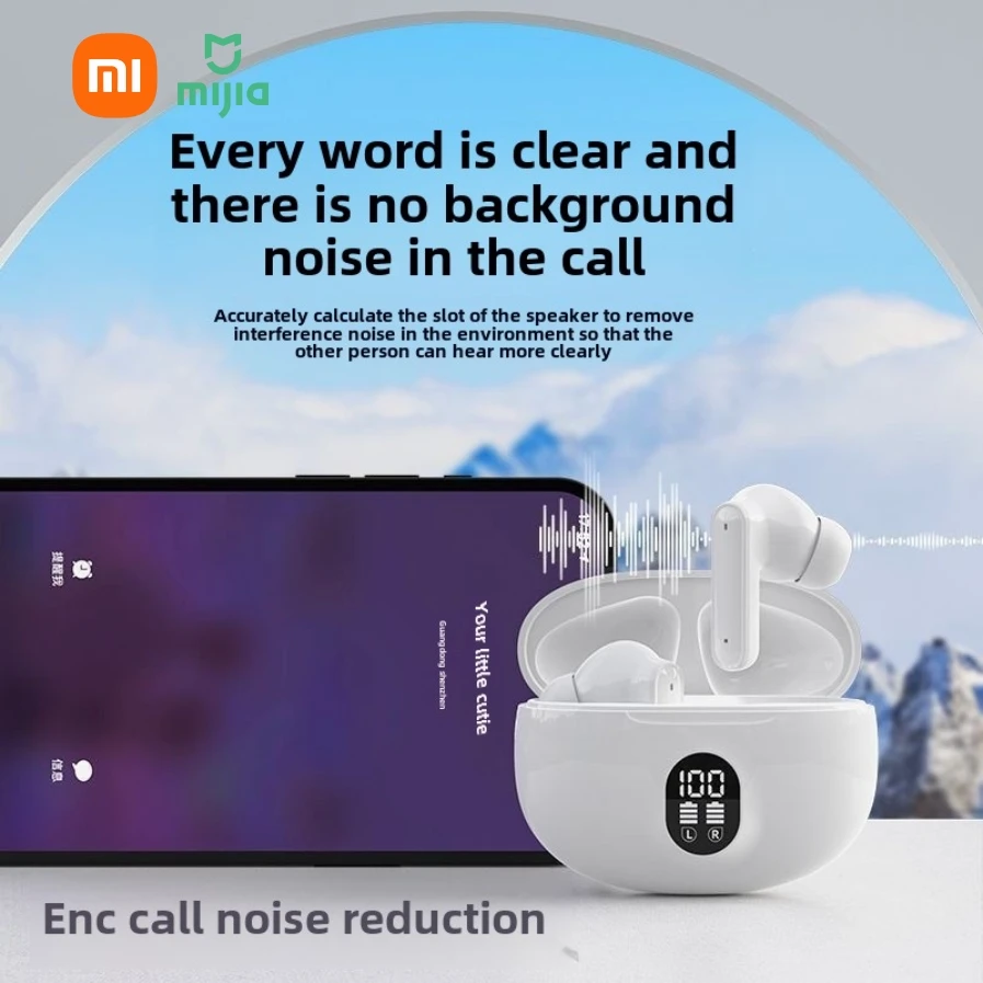 XIAOMI 895B سماعات رأس لاسلكية بلوتوث سماعة 5.3 ENC سماعات أذن LED عرض الطاقة TWS سماعة رأس رياضية مع ميكروفون للهواتف الذكية