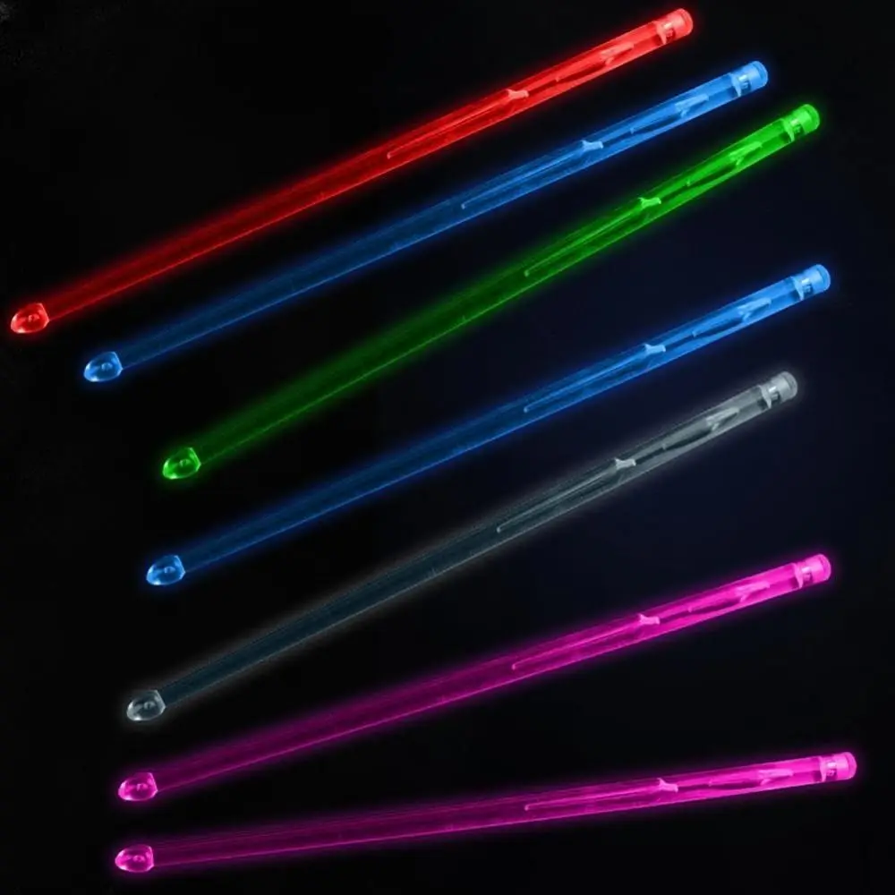 ABS LED Light Up Drum Sticks with Switch 15 Color Changing Led Charging Lumious Drumstick Long Lasting Durable Led Drumsticks