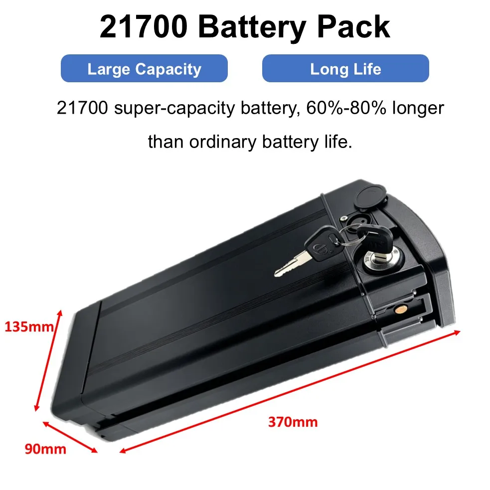 Haiba Ebike Battery 48V 15Ah 20Ah 30Ah Li-ion Battery Pack with BMS 54.6V Charger for Electric Bicycle Conversion Kit