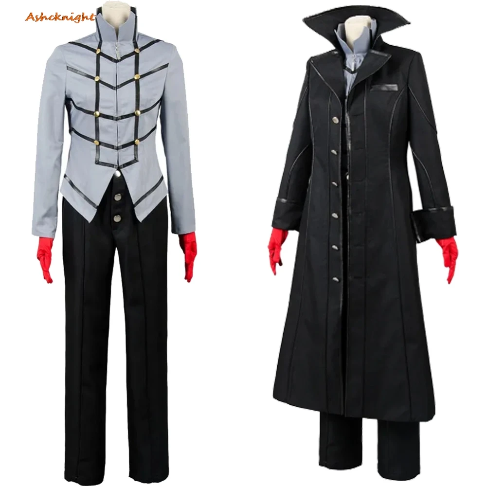 

Joker Cosplay Costume Leading Character Hero Game Persena 5 Coat With Red Gloves Fantasia Men Roleplay Halloween Outfit Suits