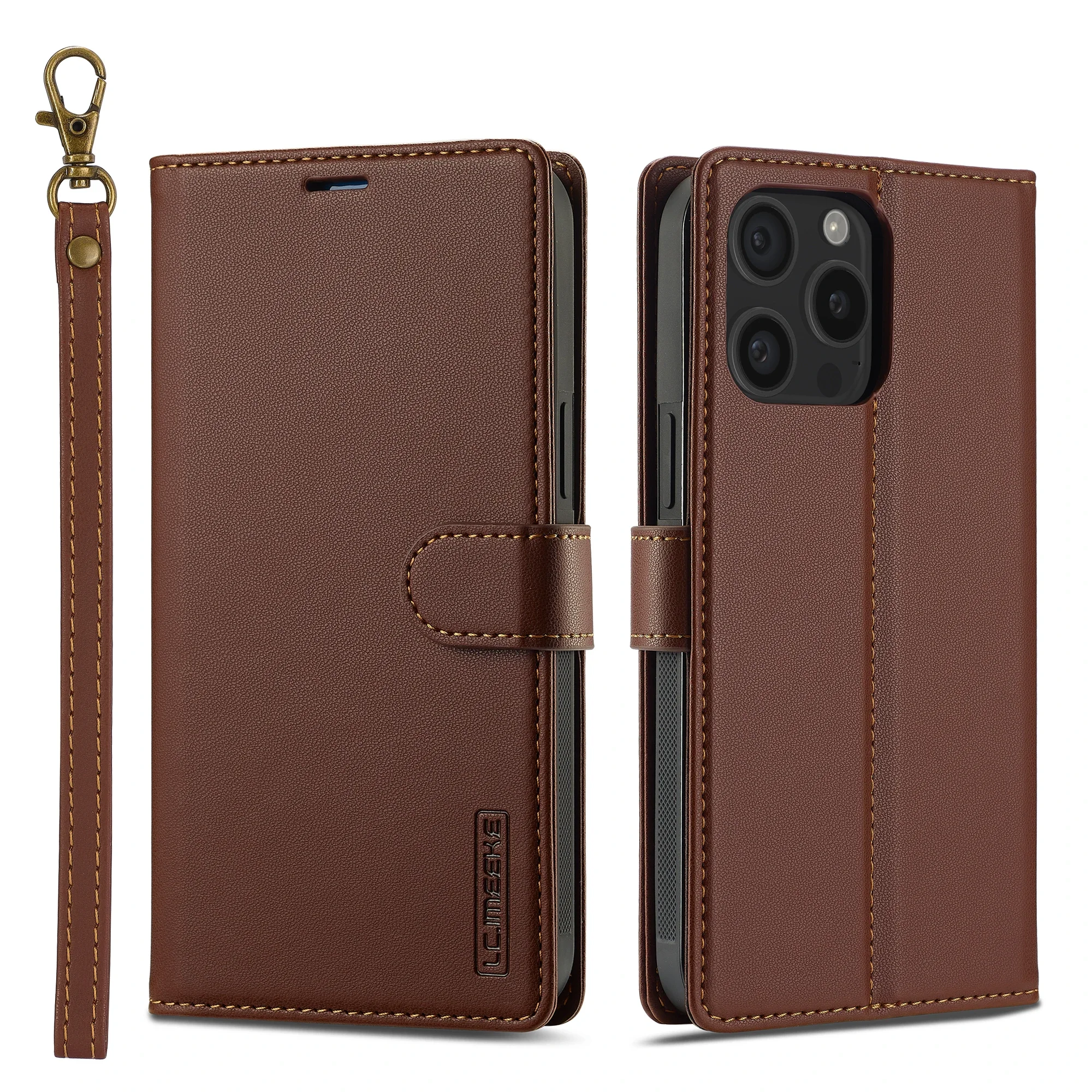 2 in 1 verwijderbare lederen flip-hoes voor iPhone 17 Air 16 Pro Max 15 14 13 12 11 Pro XS Max XR 7 8 Plus SE magnetische portemonnee cover