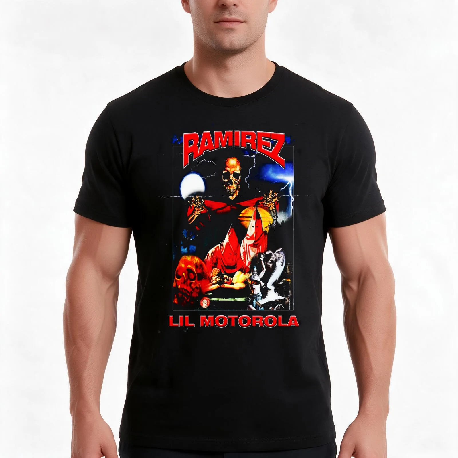 Ramirez rapper lil motorola T-Shirt, Summer Casual Cotton Tee, Oversized Streetwear Tops, Vintage Graphic Print, 100% Cotton