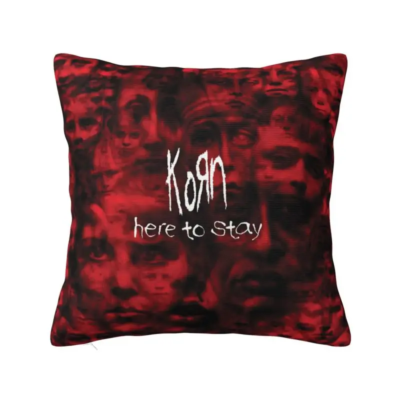 Custom Nordic Korns Heavy Metal Music Hard Rock Roll Cushion Cover 40x40cm Polyester Band Pillow for Sofa Square Pillowcase