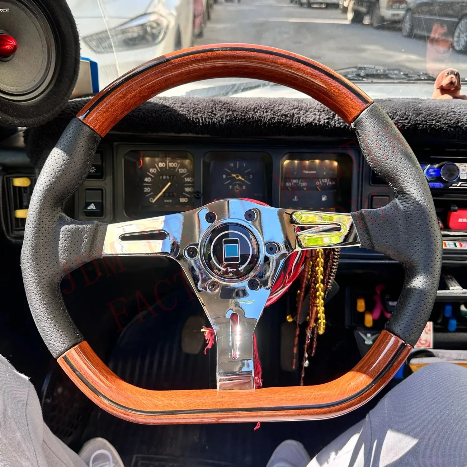 14inch Nardi Classic Wood Sport Steering Wheel JDM D Shape Sim Racing Steering Wheel Car Accessories