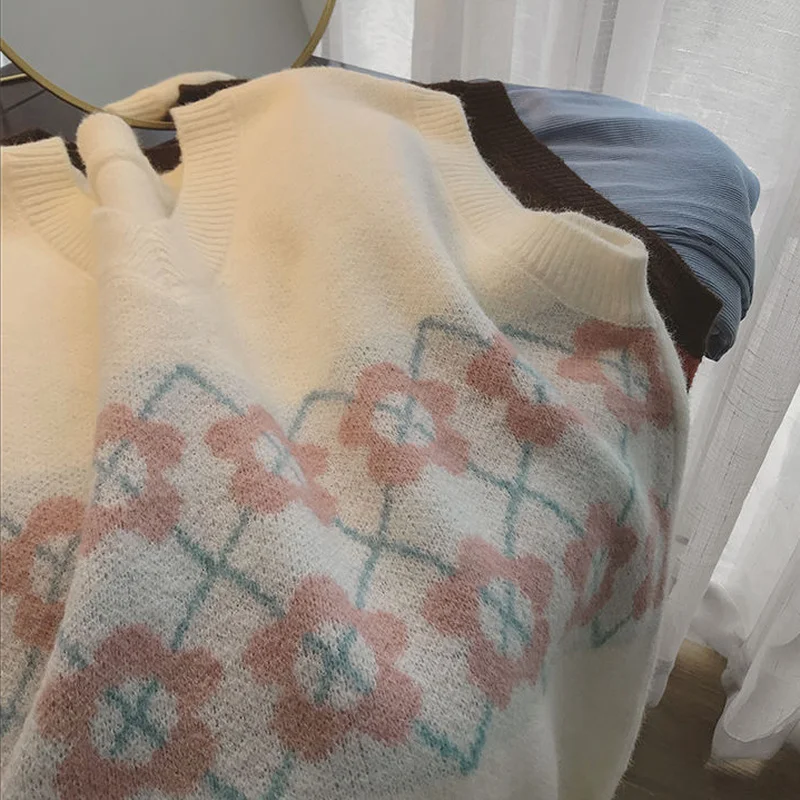 

Sweater Vest Women Patchwork Knitting Preppy Style Sweet All-match Chic Ulzzang Loose Simple Cozy Female Fashion Autumn New Ins