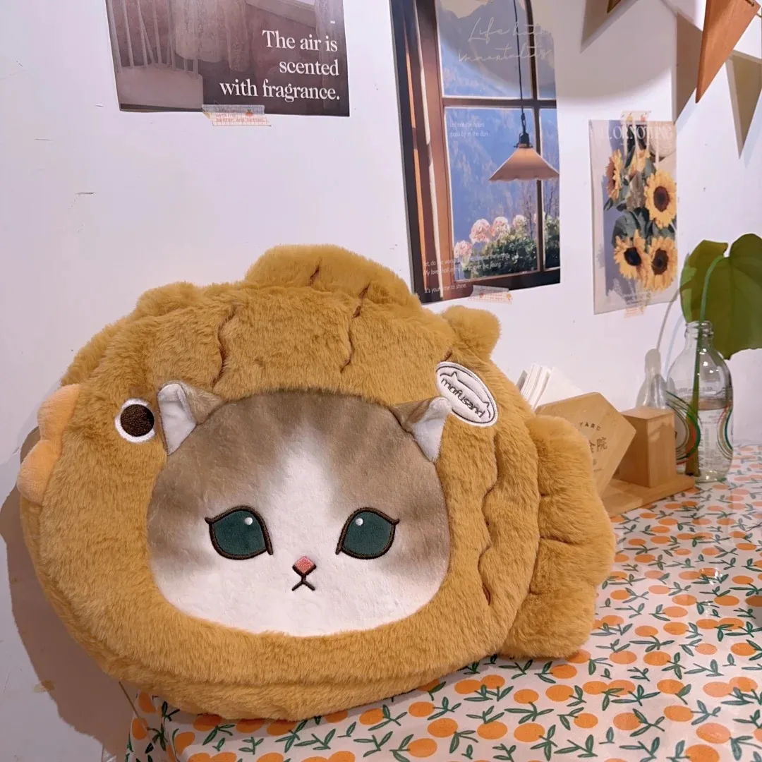 Mofusand Shark Cat Plush Toy Tote Bag Oversized Shoulder Bag With Stuffed Animal Design Kawaii Crossbody Purse Birthday Gift