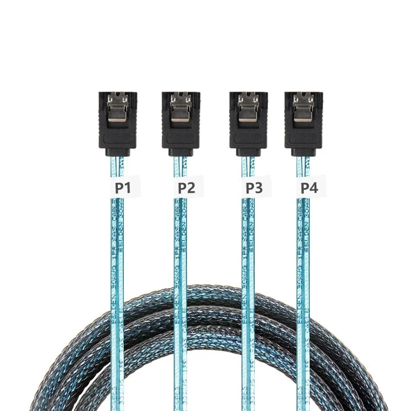 

New Hard Drive Cable MINISAS 4-to-4 SATA 6G Data Cable 4 Pairs 4Sata Cable SAS to SATA 1M