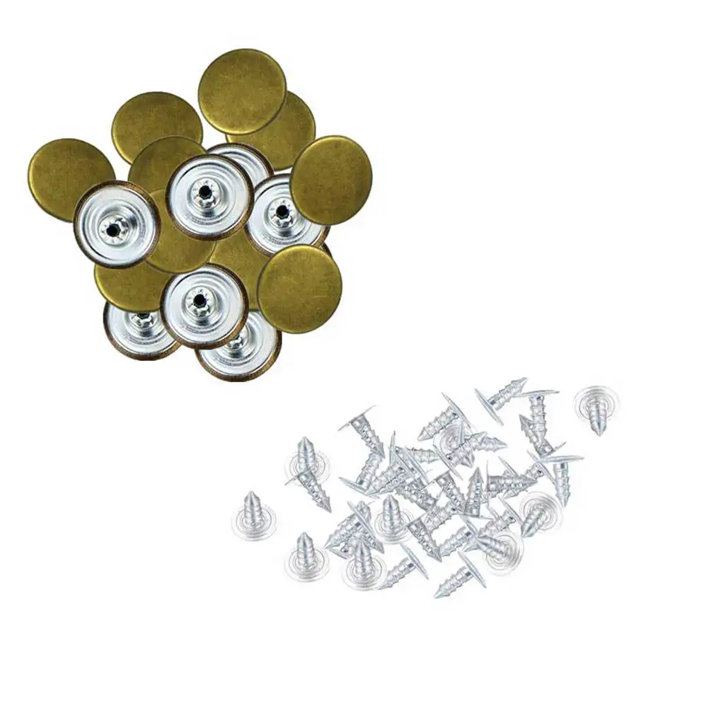 

40Sets Jeans Metal Button Snap Fastener Durable Easy Install Hammer Use Denim Rucksack Bags Sewing Accessories Bronze