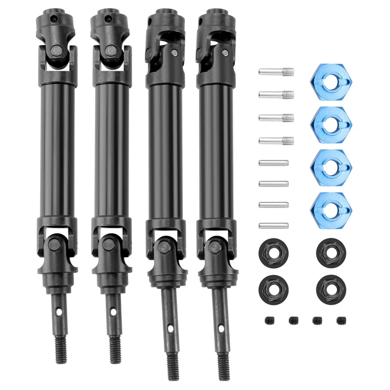 4Pcs Metal Steel Front & Rear Drive Shaft CVD For 1/10 Traxxas Slash Rustler Stampede Hoss VXL 4X4 RC Car Upgrade Parts