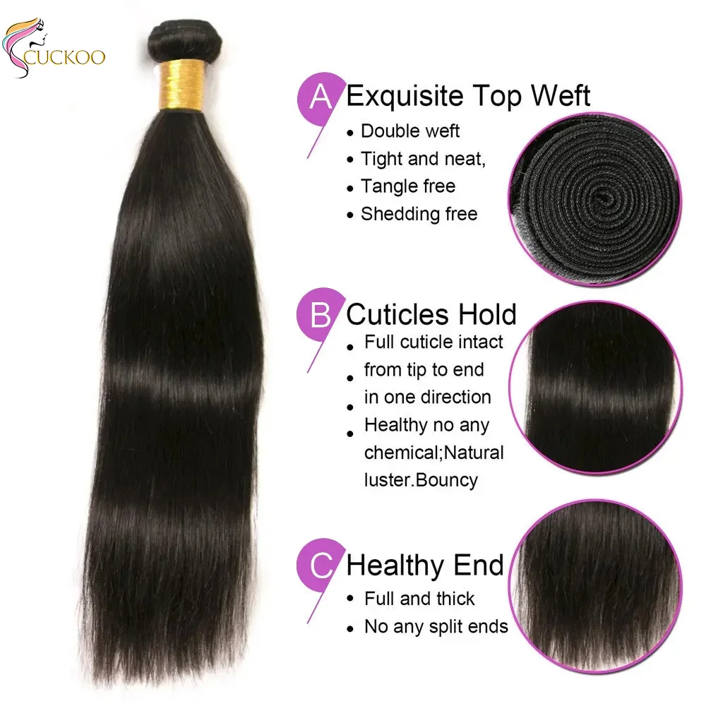 Brasileiro Virgem Cabelo Humano Weave Pacotes, Double Drawn, Osso Em Linha Reta, Pacotes de Extensão, Raw, 100% Cabelo Humano, 30 in, 32 in