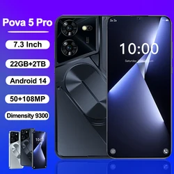 Smartphone Pova 5 Pro, Version Globale, Dimrespond9300, 22G + 2 To, 6800mAh, 50 + 108MP, 4G/5G, Téléphone Portable Android 14, Original