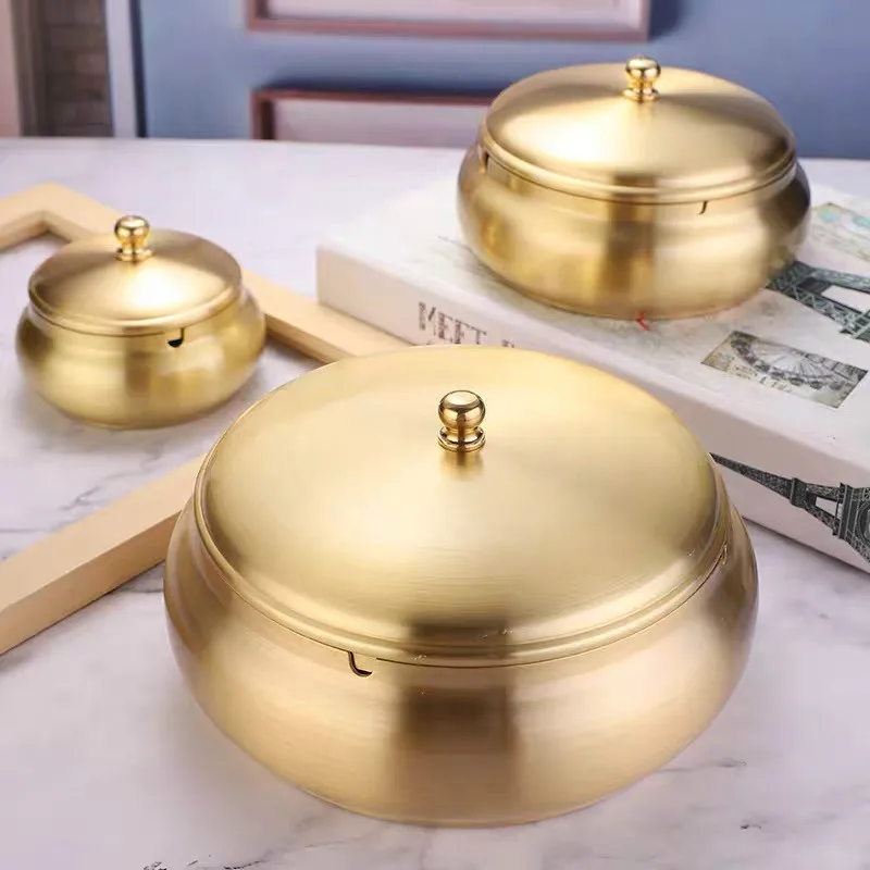 

Медная крышка пепельницы, латунная крышка банки для хранения, бездымная розетка для сигарет, настольный огнестойкий портативный лоток для сигар, крышка для помещения