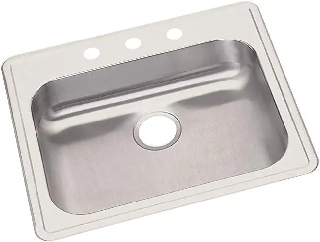 

GE12522 Dayton 25' Drop In Single Basin Stainless Steel Kitchen Sink - 3 Faucet Holes
