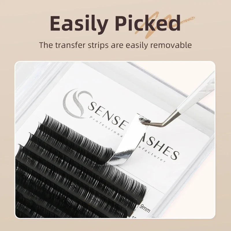 Sense Lashes 5pcs Eyelashes Extension Easy Fanning Eyelash Reusable Hand Making Fast Bloom Flowering Pre-bonded Lashes Volume