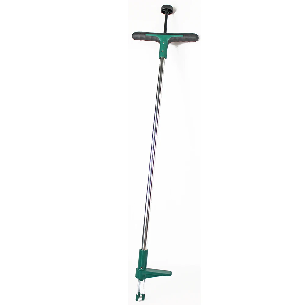 Garden Standup Manual Weed Puller Tool 100cm Long Handle Stainless Steel Durable Dark Green Black OEM Available