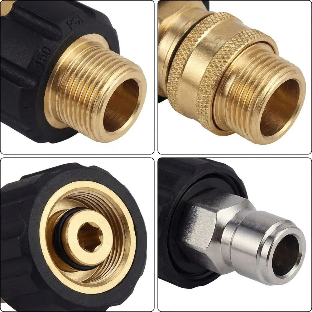 High Pressure For Washer Hose Adapter Kit M22 14mm Female and 3/8 Inch Male Brass Fittings for Seamless Hose Connection