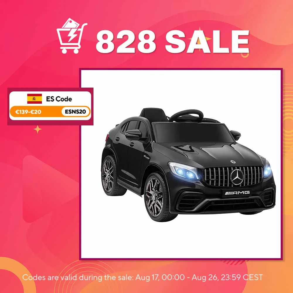 HOMCOM Coche Eléctrico Niños +3 Años con Mando MP3 USB Luces y Sonidos Carga — oferta en AliExpress