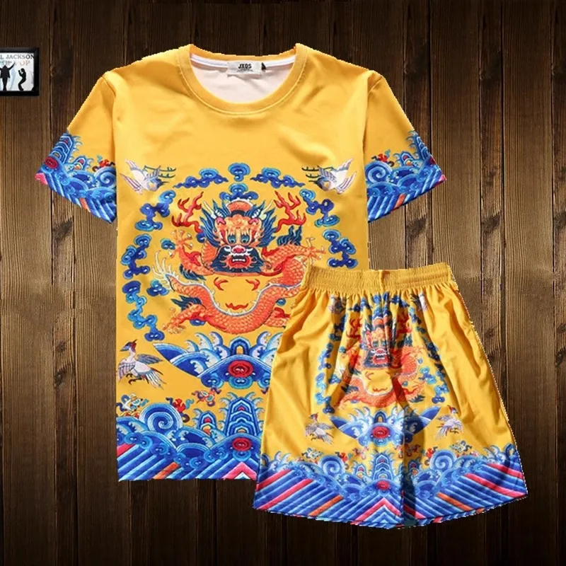 

Костюм «Императорский Дракон»: Комплект для выступлений (футболка и штаны) для мужчин и женщин – Забавный традиционный костюм, современная трендовая одежда