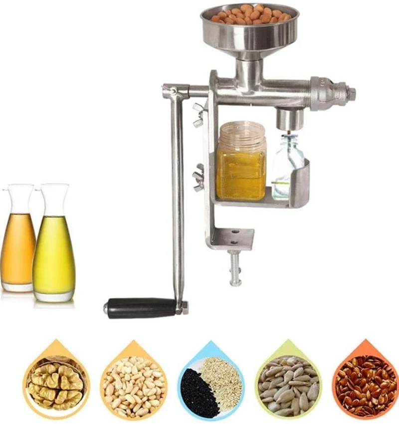 

Manual Oil Press Stainless Steel Oil Press Peanut Oil Extractor Machine for Peanuts Sunflower Seeds Tea Sesame Nuts Soybean