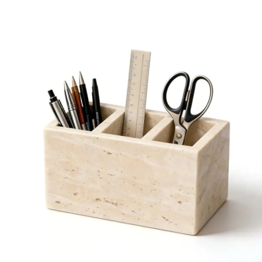 

Органайзеры и подставки для зубных щеток из натурального травертина – многофункциональные органайзеры для ванной комнаты и туалетного столика