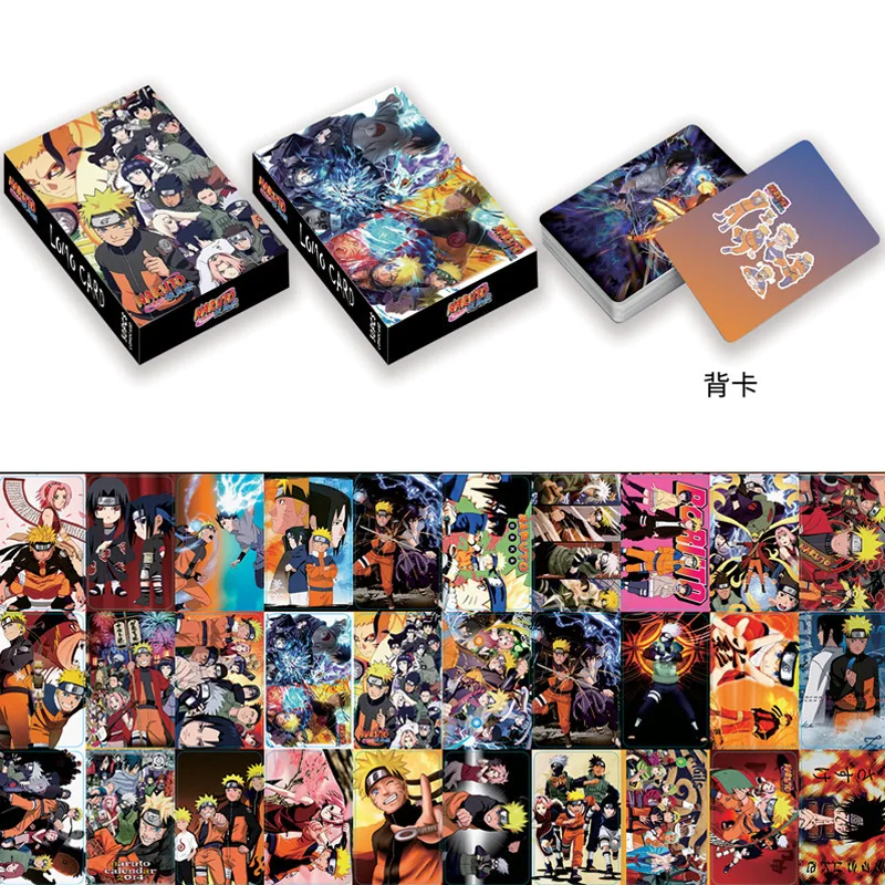 30 Stück Naruto doppelseitige 30 LOMO-Karten Anime Naruto Kakashi verpackte Grußkarten Fotokarten Sammelkarten