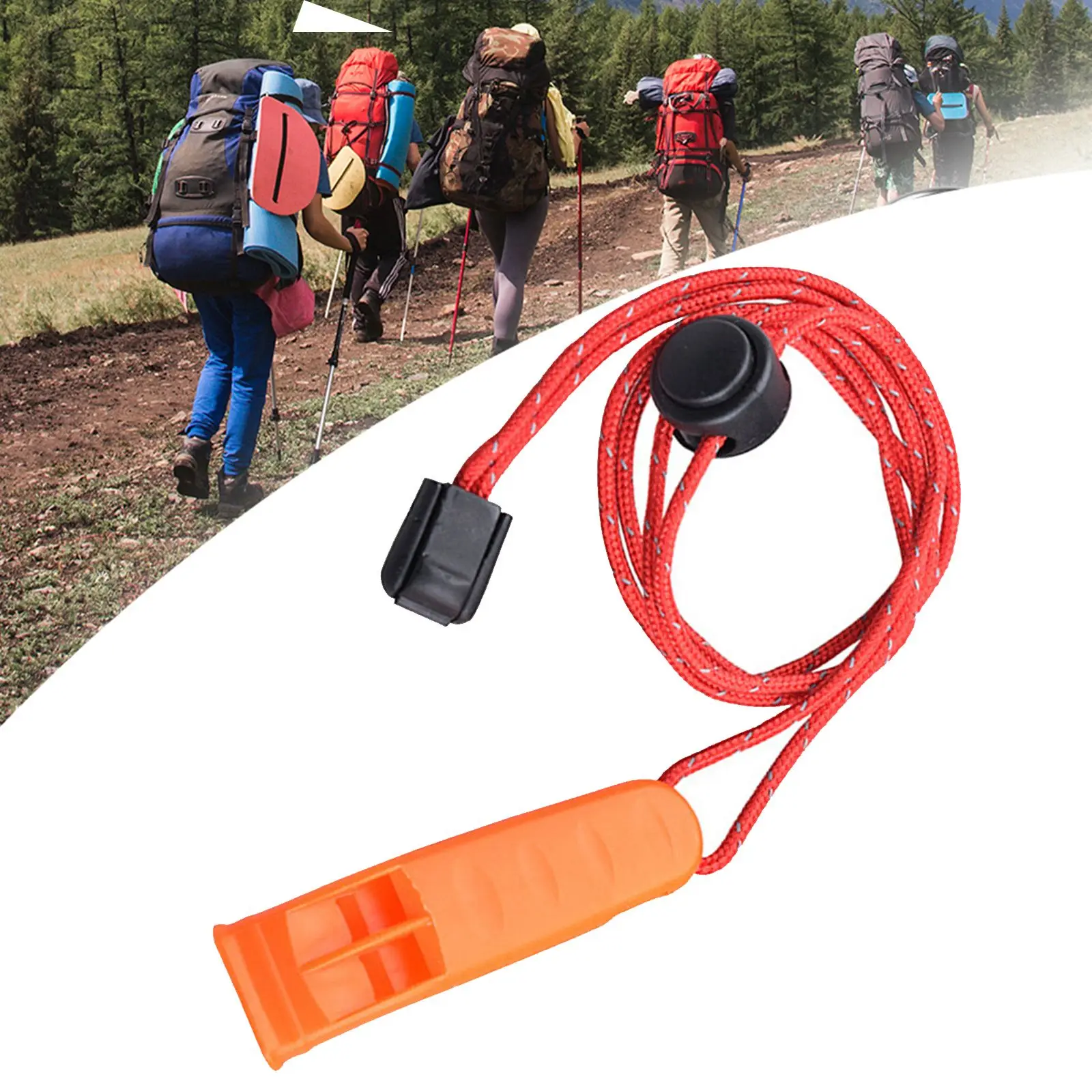 Safety Survival Whistles with Adjustable Reflective Lanyard Emergency Plastic Whistle Marine Whistle