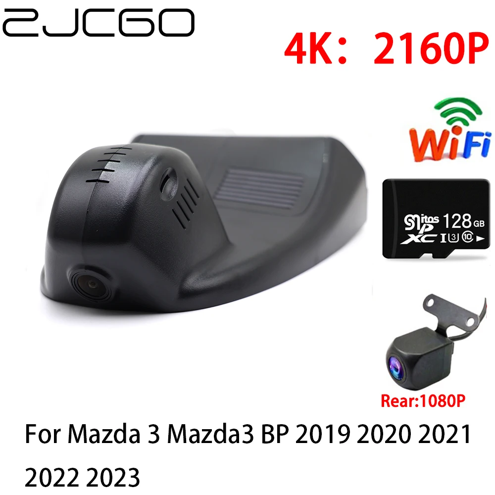 

ZJCGO 2K 4K Car DVR Dash Cam Wifi Front Rear Camera 2 Lens 24h Parking for Mazda 3 Mazda3 Axela BP 2019 2020 2021 2022 2023