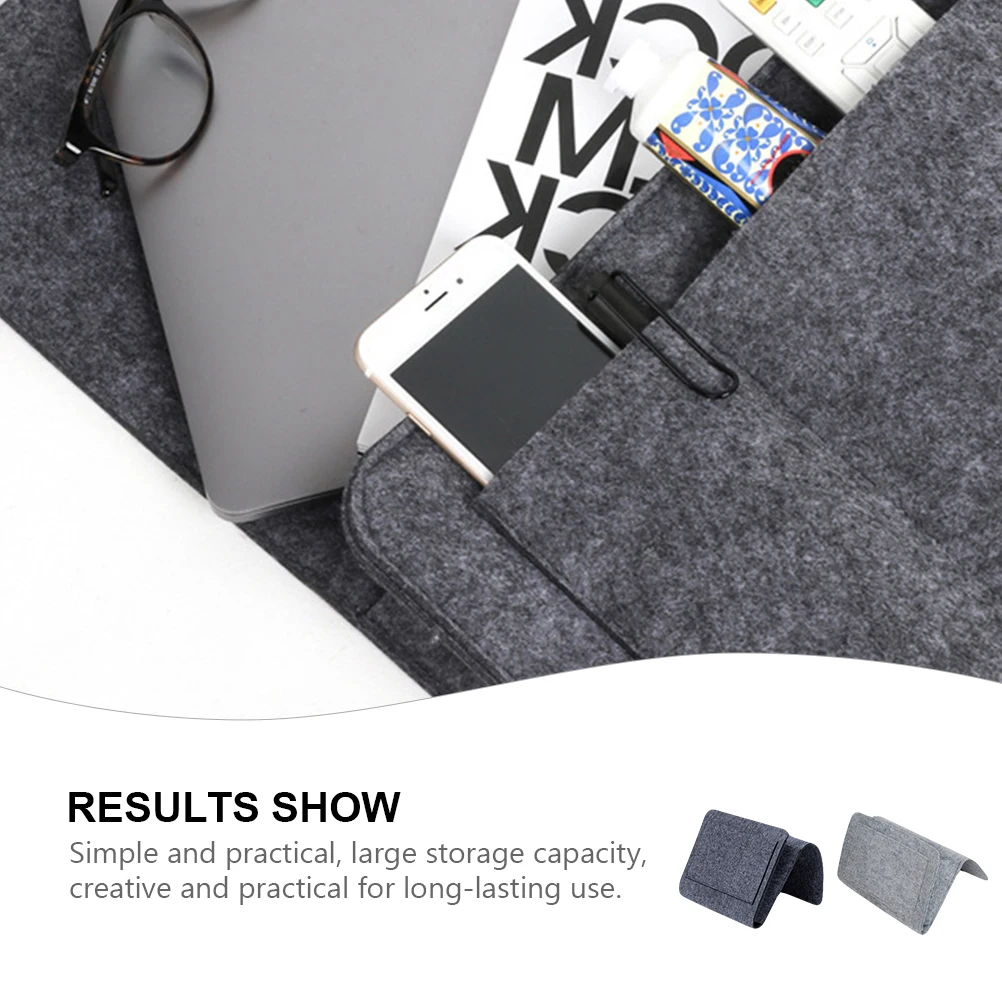 

2 Pcs Sofa Storage Bag Side Bed for Hanger Organizer Mattress Multifunctional Bedside Holder Felt Pouch