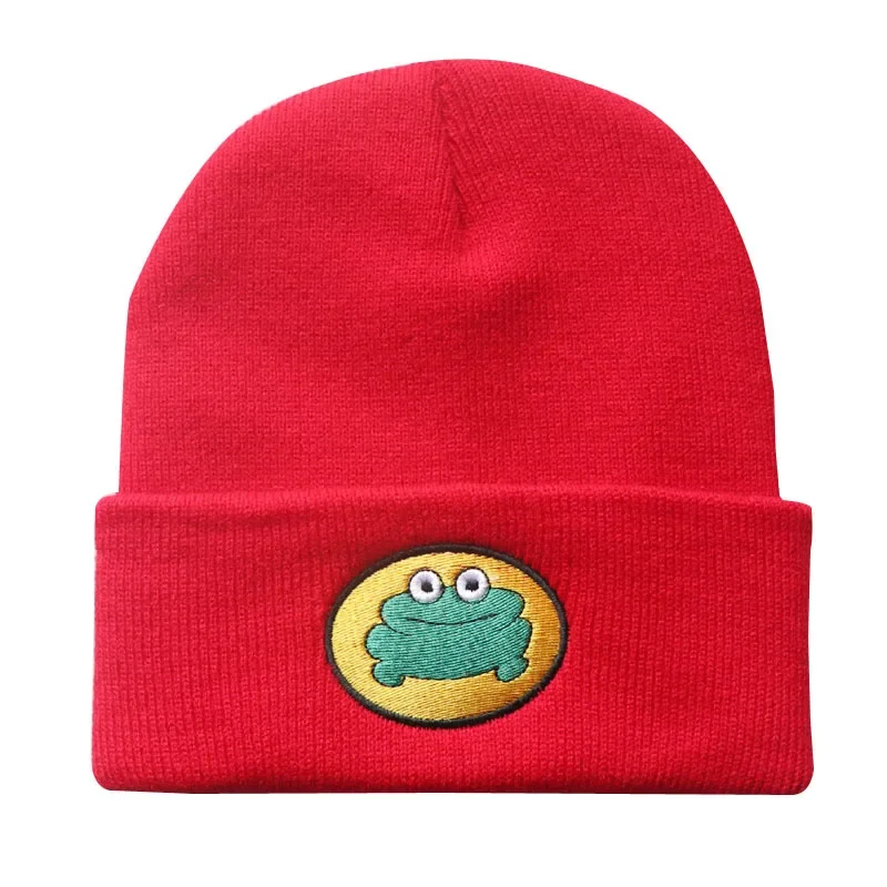 Parappa The Rapper Beanies Boys Girls Casual Froggie Embroidery Knit Soft Warm Bonnet Caps Gift Unisex