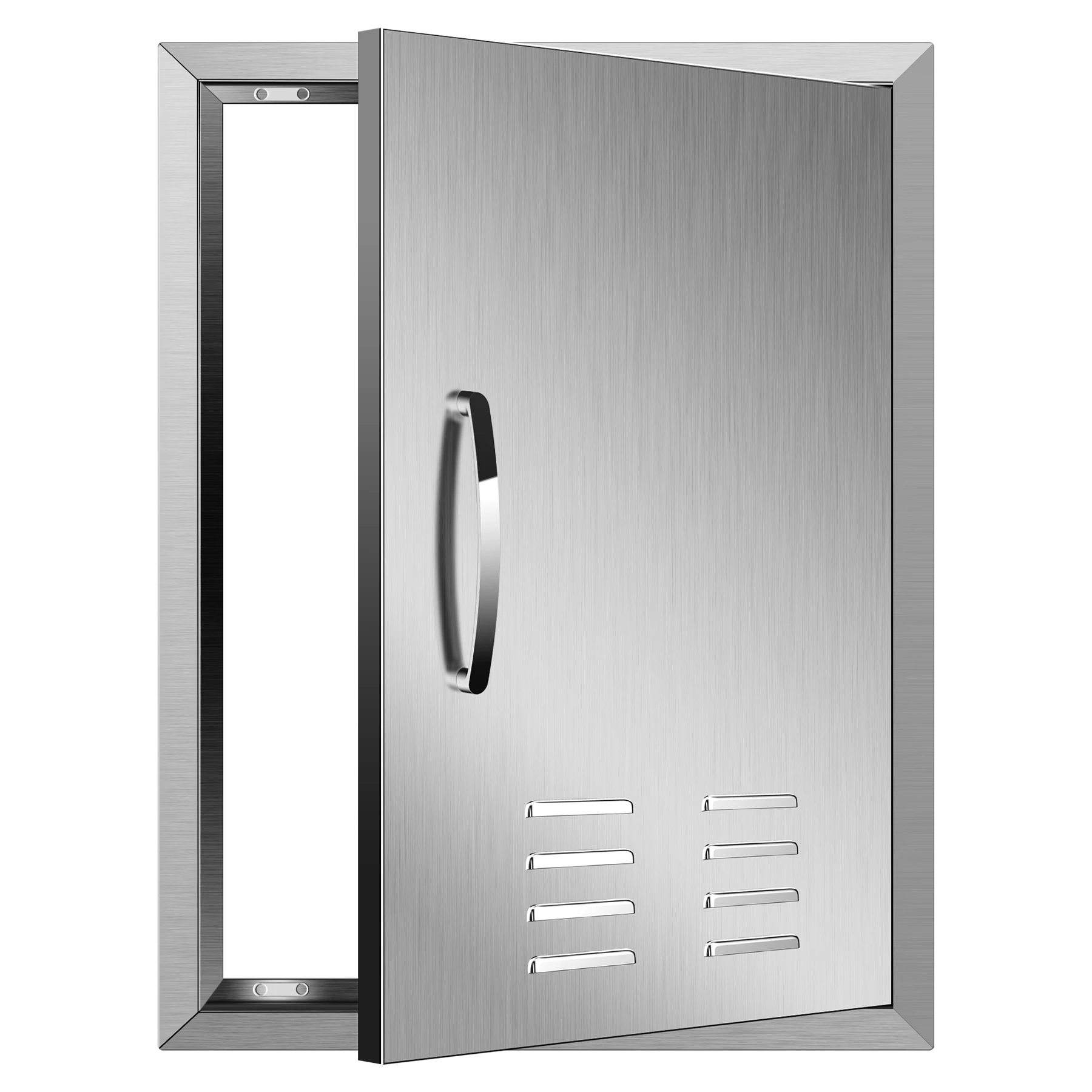 

Vented Outdoor Kitchen Doors, Stainless Steel BBQ Double Access Door,Flush Mount for Outdoor Kitchen and BBQ Island