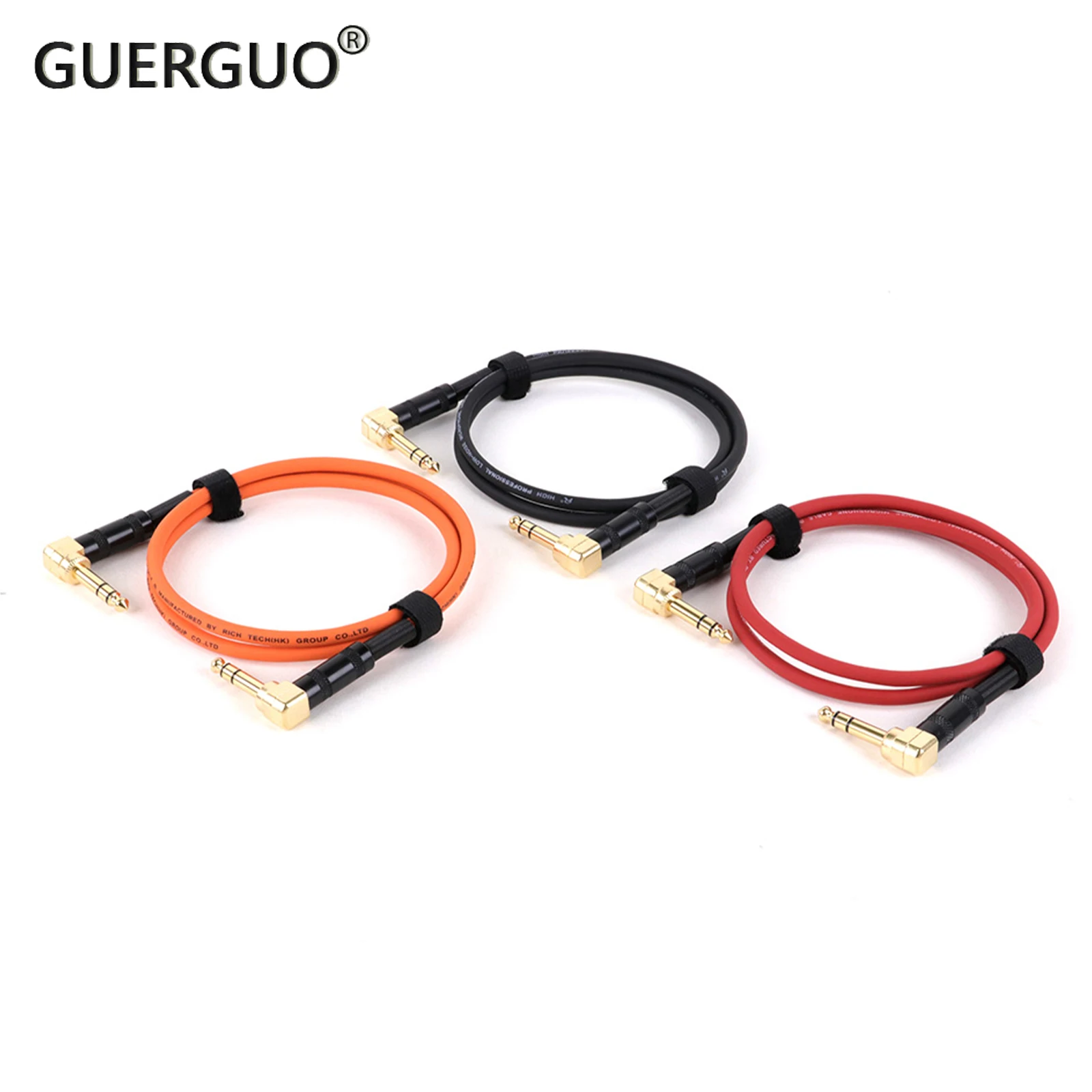 

Gold Plated 6.35 Stereo Audio Balanced TRS 1/4 Angled to Angled Speaker Amplifier Cable for Guitar Keyboard‎ Dual Channel Cable