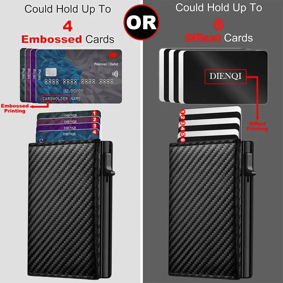 OUIO Rfid Credit Card Holder Wallet Mens Bank Cardholder Aluminium Metal Case Slim Minimalist Walet Coin Purse Smart Wallets Men view 2