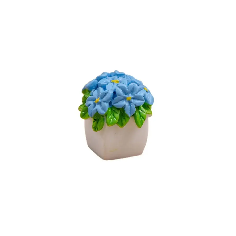 Cute Resin Mini Flower Potted Artificial Lifelike Micro Landscape Ornaments Plant Series Colorful Resin Flower Model Car