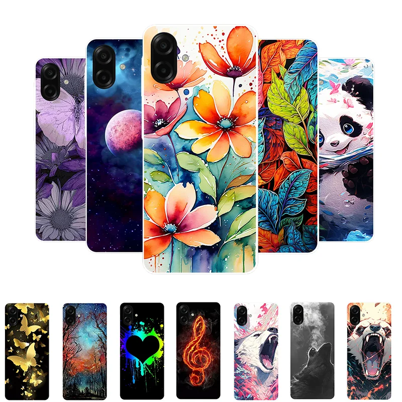 Silicone Case For Samsung Galaxy A07 4G Flowers Panda Coque Funda For Samsung A07 A075F A 07 4G Case Soft TPU Protective Cover