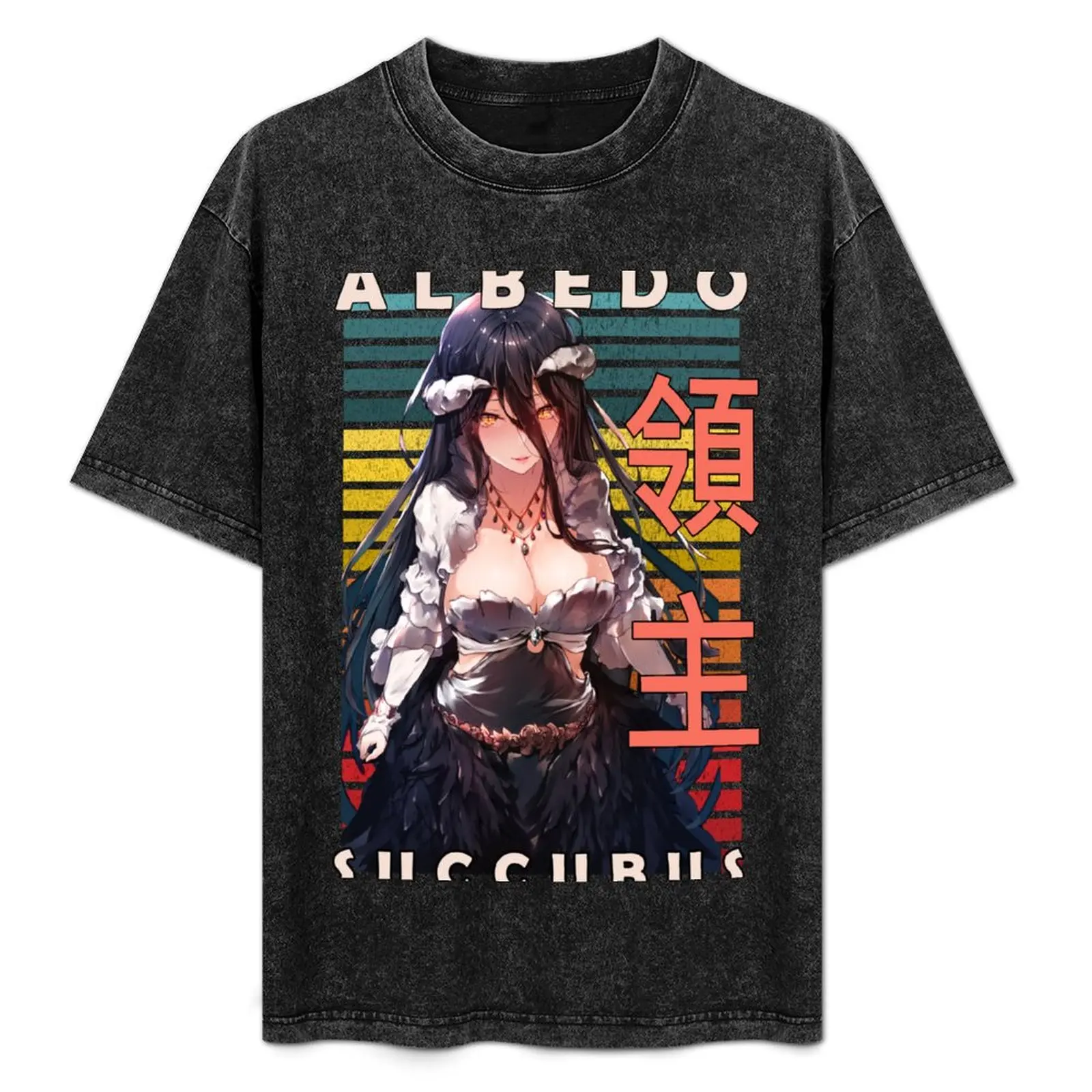 Albedo Succubus Overlord Obarodo Anime Manga Retro Design T-Shirt customs shirts graphic sweat shirts, men