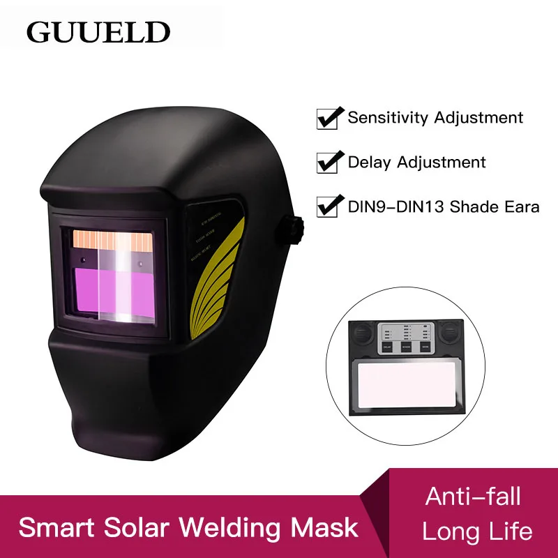 Smart solar lithium battery automatically darkens TIG MIG MMA MAG True color welding mask/welder helmet and PC protection sheet