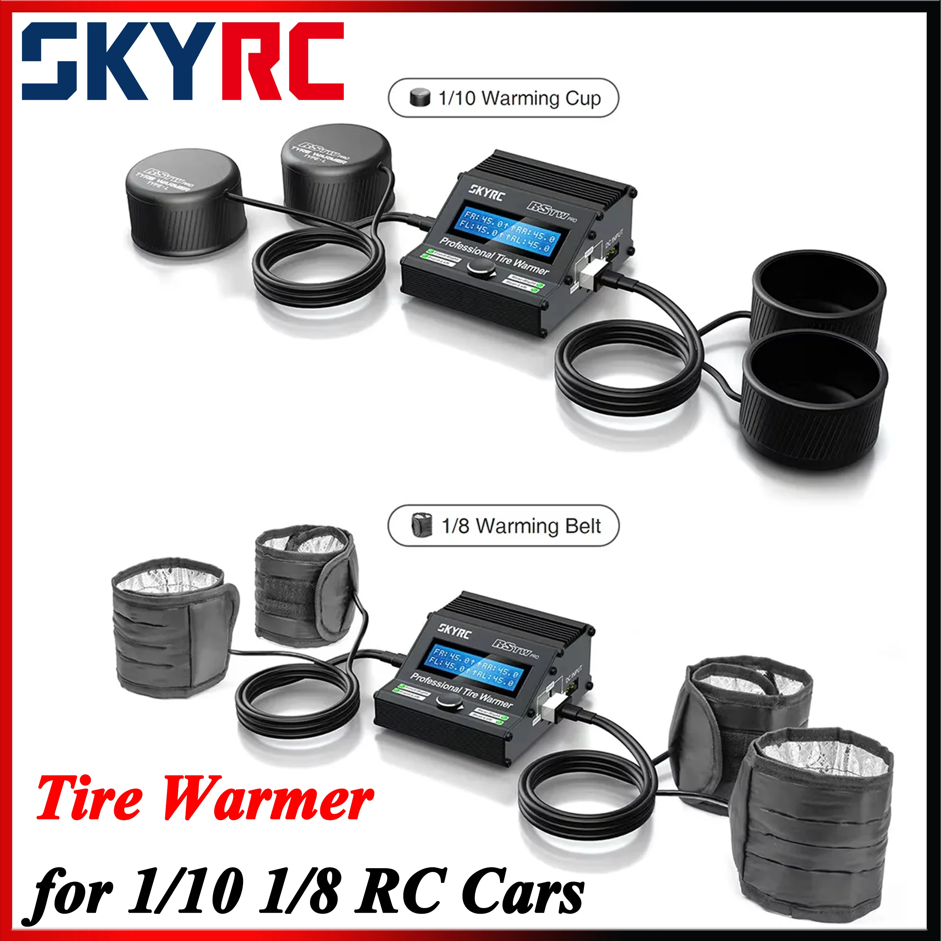 SKYRC RSTW Tire Warmer Silicone Warming Cup Electronic Temperature Controlled for 1/10 1/8 RC Electric Touring Racing Drift Car