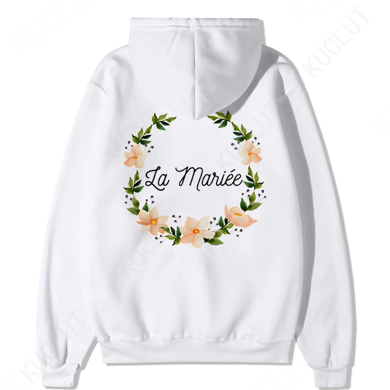 Team Bride Pullover Hoodies French Girls Single Farewell Bachelorette Party Women's Hooded Sweatshirts Future Bride Outerwears