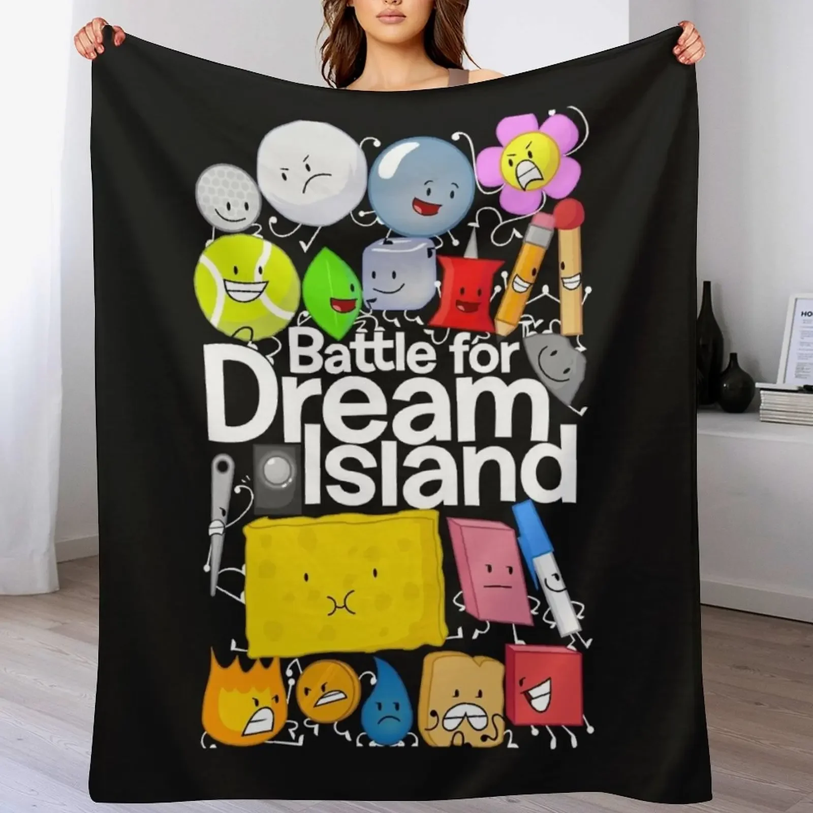 

BFDI Poster Black Relaxed Fit Throw Blanket Sleeping Bag Blankets For Sofas Thermal Plaid on the sofa Blankets