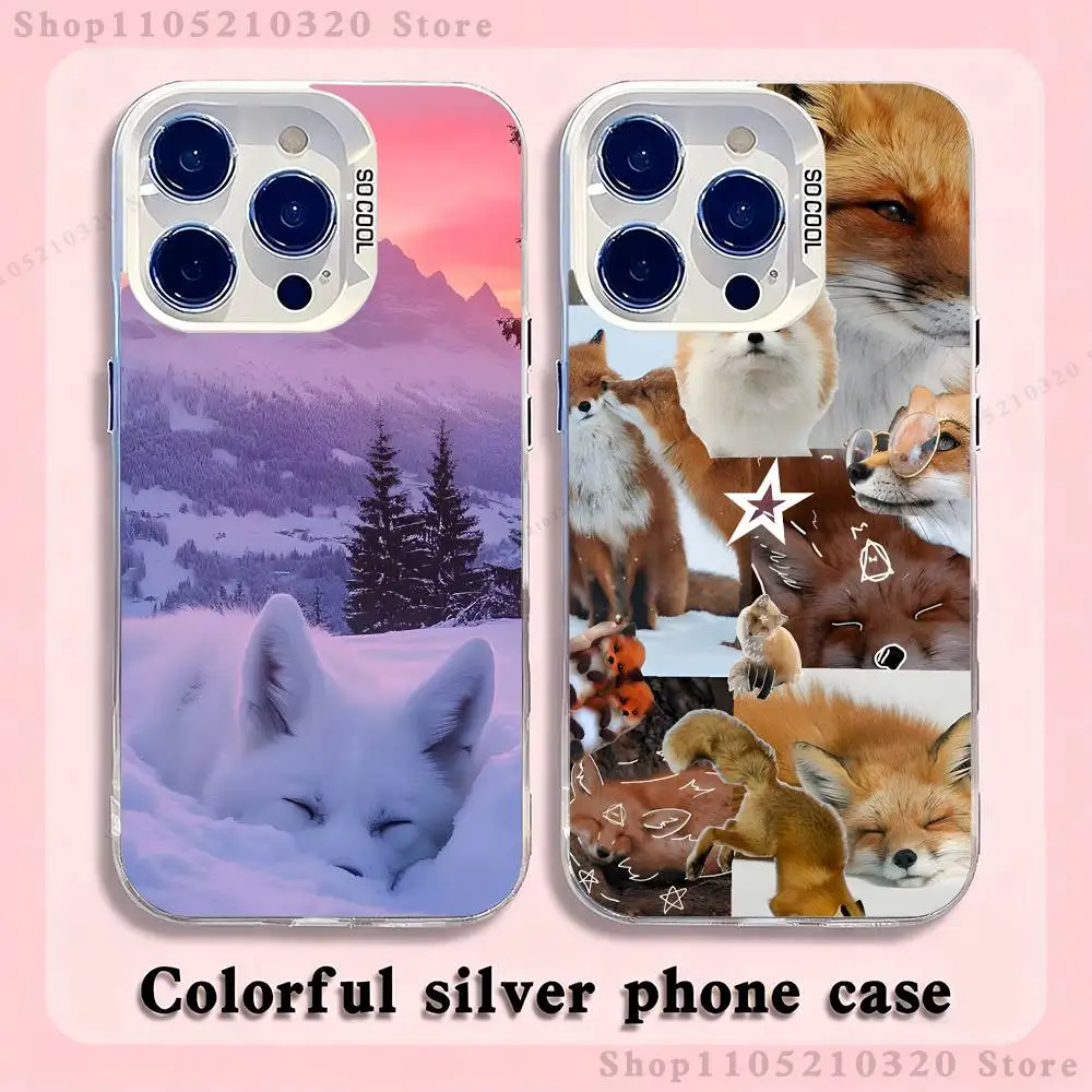 

Cute Fox Animal Phone Case For iPhone 17,16,15,14,13,12,11,Pro,XS,Max,Plus,Mini,SE4,E white Matte Shockproof Cover
