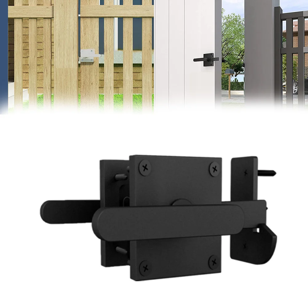 Double Side Gate Latch Easy Installation Swinging Door Latch Gate Hardware For Wooden Fence Basement Pool Gate Barn Garden