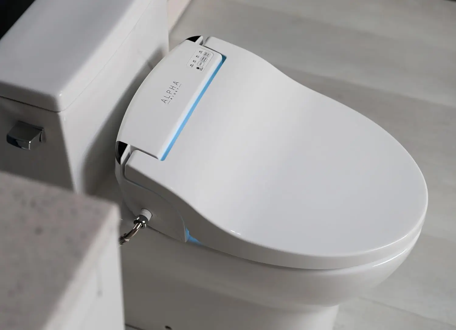 Alpha Bidet Jx Langwerpig Bidet Wc-Bril, Wit, Eindeloos Warm Water, Achter-En Voorwas, Led-Licht, Stille Bediening, Draadloos