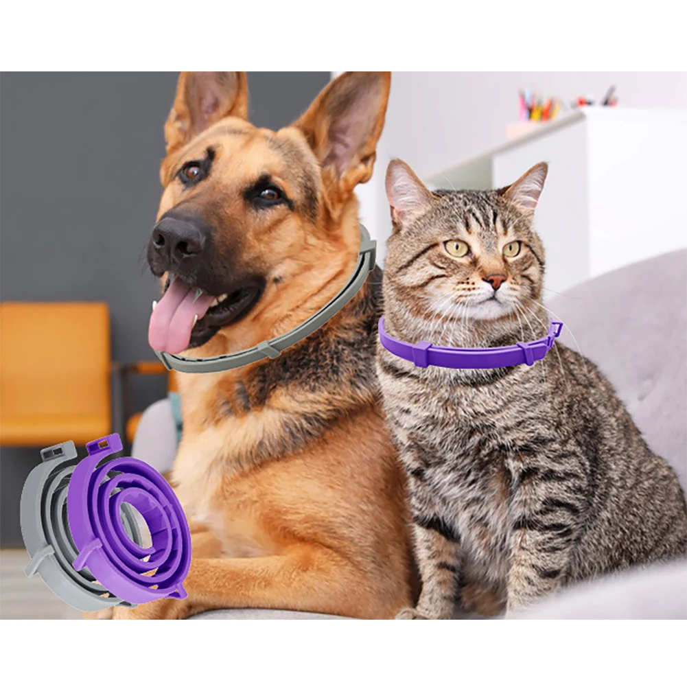 4PCS/pack Pet Calming Collar For Cats Dogs  Adjustable Anxiety Pheromone Reducing Pet Collar Lasting Natural Calm Relax Soothing