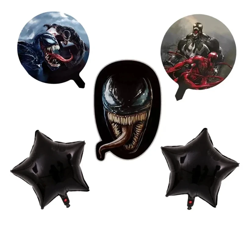 Marvel Party Decoration Cartoon Five pointed Star Venom Combination Aluminum Film Balloon Set