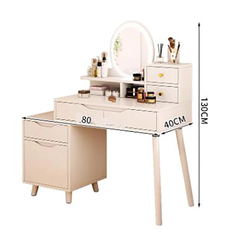 Simple White Vanity Table Storage Drawer Vintage European Vanity Desk Nordic Classic Table Maquillage Avec Miroir Furniture